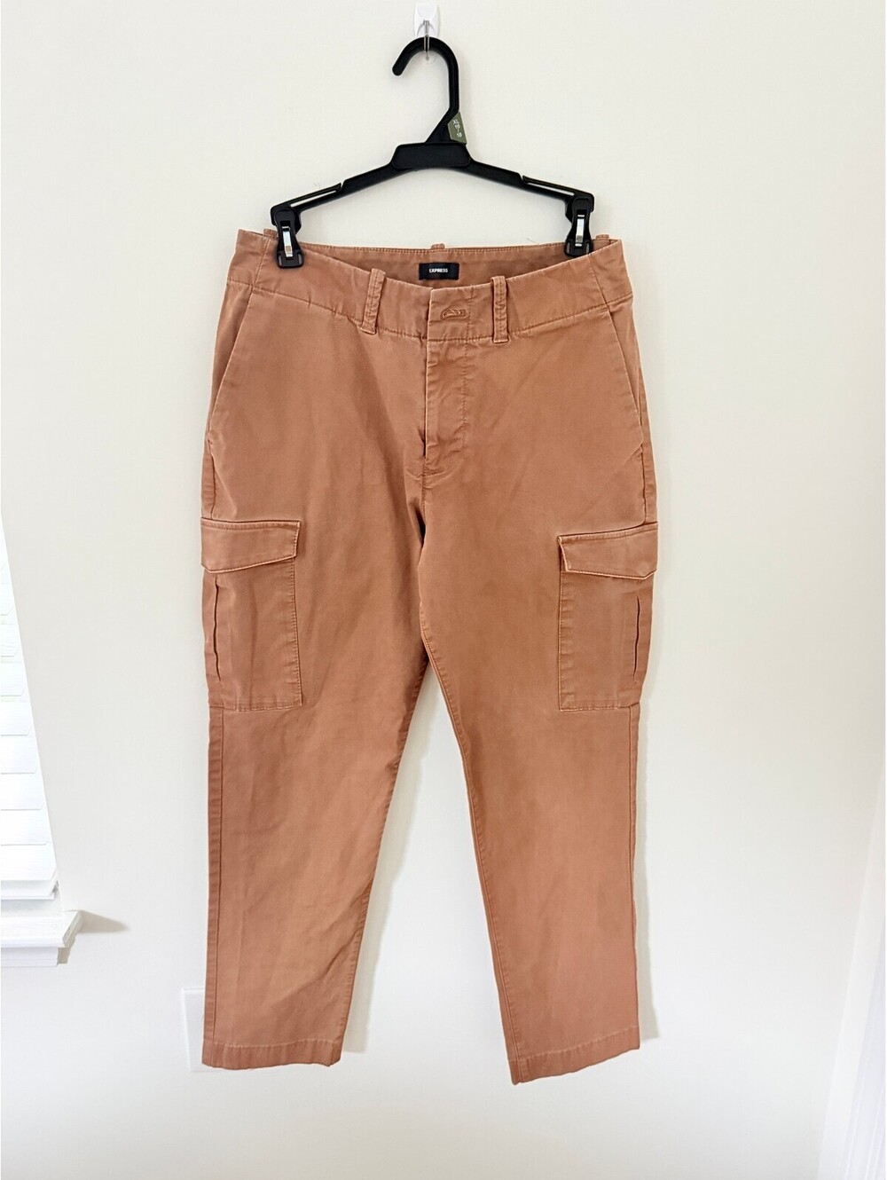 Express Men’s Athletic Slim Cargo Pants Brown 28x30 Utility Casual